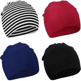 DRESHOW 4 Pieces Baby Beanie Newborn Toddler Soft Cute Knit Hat Hospital Hats for Baby Boys Infant Cap Beanies