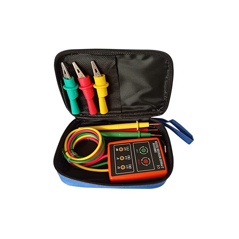 3 Phase Sequence Tester,Phase Rotation Meter Checker 20Hz-400Hz,Phase Indicator Order