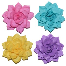 Dog Collar Flowers Attachement Cat Bow Tie Flora Accessories Set-Girl or Boy Pet Grooming OD 8cm 4pcs