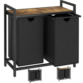 LAATOOREE Laundry Hamper, Two-Color 2 × 48L Laundry Basket with 2 Removable Laundry Sorter Bags and Top Shelf, Clothes Hamper for Laundry Room, Bathroom