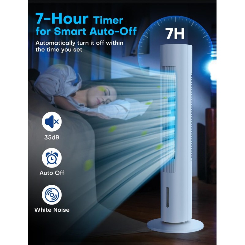 BALKO Windowless Swamp Cooler, 3 Ice Pack, 70° Oscillation, Ductless
