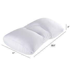 Remedy Microbead Pillow - Moldable and Temperature Regulating Cushion Ergonomic Pillow - Supports Head, Neck and Shoulders for Restful Sleep and Travel - (White)