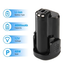 BURGARDEN 2Pack 12V Upgrade 4000mAh Li-ion Battery for Dremel B812-01 B812-02 B812-03, for Dremel 8220 8200 8300 Rotary Oscillating Cordless Tools