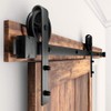 WINSOON 5-16FT Single Wood Sliding Barn Door Hardware Basic Black