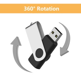 3 Pack 128GB USB Flash Drive USB 2.0 Metal Thumb Drives Jump Drive Fold Storage Memory Stick Swivel Design - Black LIUXHY (3 Pack Black)