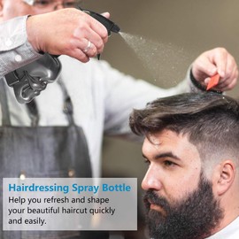 Hairdressing Spray Bottle, Salon Barber Hair Tools Water Sprayer Refillable Skuff Hair Salon Water Mist Sprayer 500ml(black)