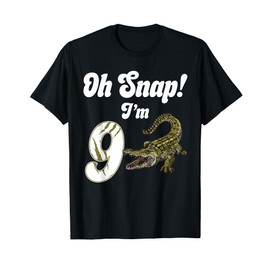 Oh Snap I'm 9 Crocodile Alligator 9th Year Old Birthday T-Shirt