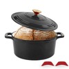 Tastedeli Enamel Cast Iron Dutch Oven with Lid, Round Casserole