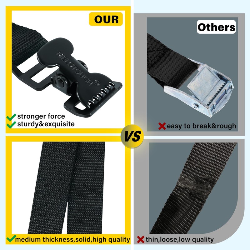 Lashing Strap,1"×10FT Tie Down Straps with Alligator Clip,Adjustable Cargo Straps