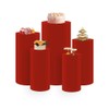 KONPON 5pc Red Cylinder Pedestal Display Covers for Birthday Parties,