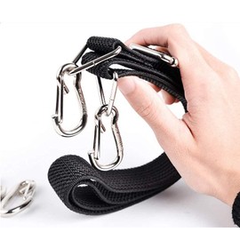 MJMP Flat Bungee Cord, 48 inch Adjustable Black Heavy Duty Bungee Cord with Hooks