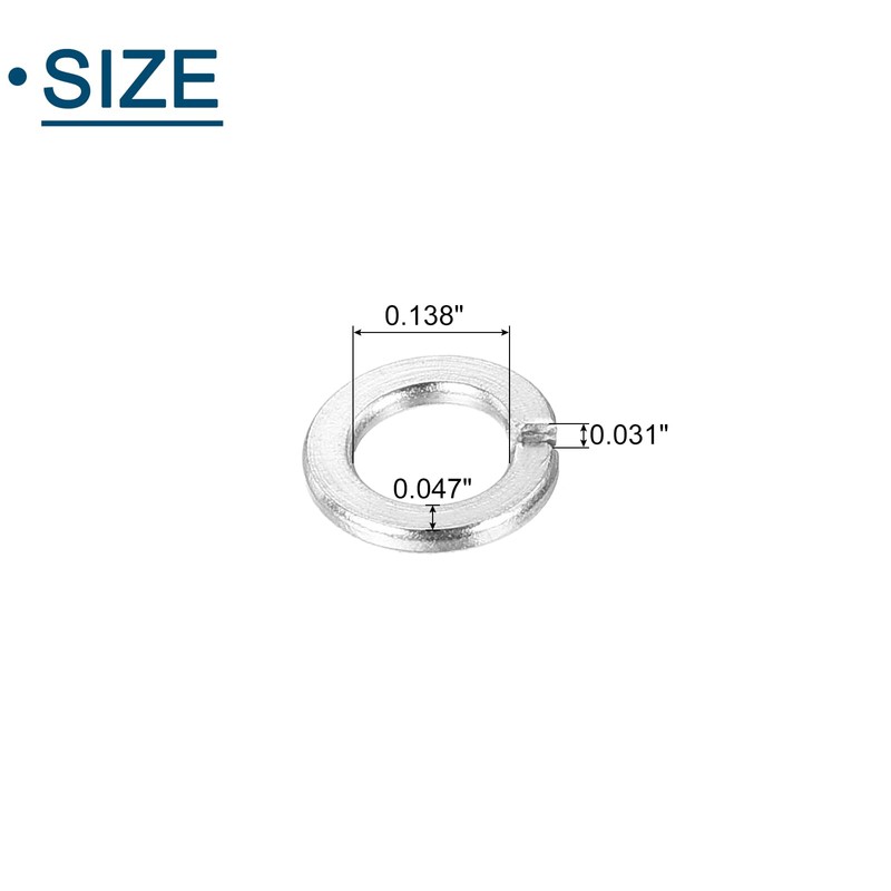 sourcing map #6 Split Lock Washer, 100Pcs 304 Stainless Steel