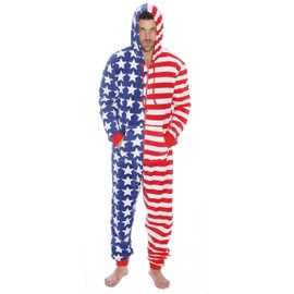 #followme American Flag Adult Onesie Pajamas M6423-NEW-M