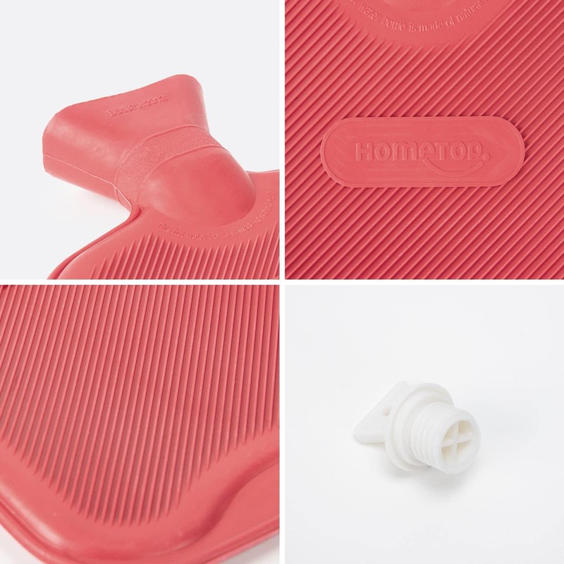 HomeTop Premium Classic Rubber Hot or Cold Water Bottle with