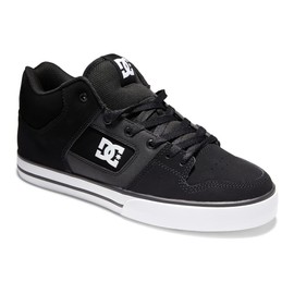 DC Men's Pure MID Casual Skate Shoe, Black/White, 9