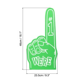 PATIKIL Giant Foam Finger 18 Inch, 6 Pcs Number 1 Foam Hand EVA Foam Finger Cheerleading Accessories for Sports Events Baseball Basketball Soccer Games, Green