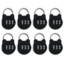 Padlock, 3 Digit Combination Lock, Zinc Alloy Small Security Padlocks for Gym Outdoor & School Locker, Fence, Case & Shed Black 8PCS