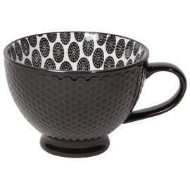Now Designs 14 oz Textured Latte Mug, Black
