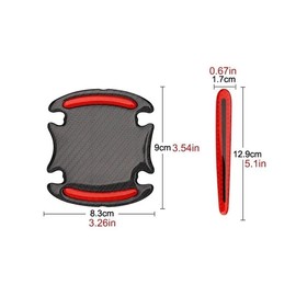 AIMALL 8PCS Car Door Handle Stickers, Transparent Paint Scratch Protector Film with Reflective Safety Strips, Universal Fit, Easy Install, for Car, SUV, Truck Protection