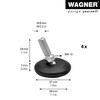 WAGNER QuickClick® Adjustable feet Ø 37 mm - 4pcs. Set