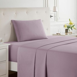Nestl Twin Sheets Set- 3 Piece Twin Bed Sheets, Deep Pocket, Hotel Luxury, Extra Soft, Breathable and Cooling, Dusty Purple Sheets for Twin Size Mattresses