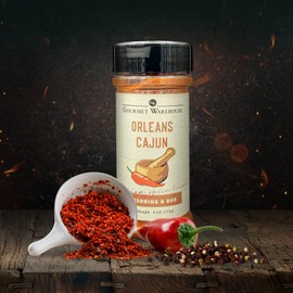 Gourmet Warehouse Orleans Cajun BBQ Rub Seasoning Spice | Handcrafted In Small Batches | Gluten-Free No MSG | 4 Ounces (Pack of 1)