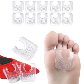 10 almohadillas para orejas de gel en forma de U, protectores de callos impermeables de 1/8 pulgadas de frotar en zapatos, cojines reutilizables para callos