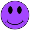 Purple Smiley Face - 3 Pack Circle Stickers 3 Inch