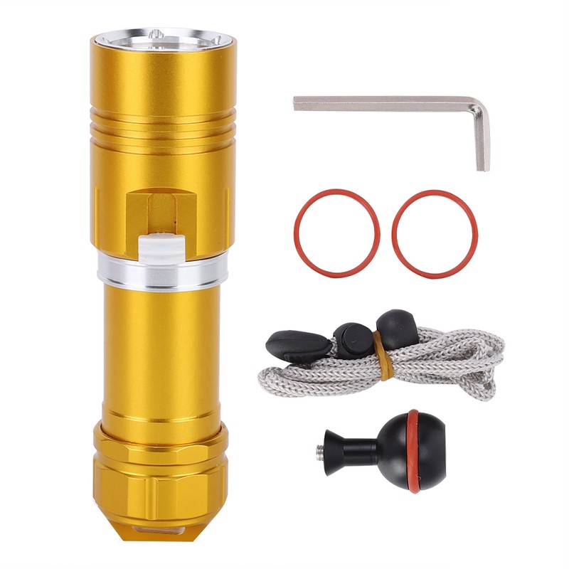 L2 LED Flashlight Torch 100M Diving Waterproof for Camping Stepless