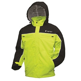 Frogg Toggs Pilot II Cruiser Rain Jacket, Black/Hivis Green, Size Medium