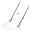 AgroPro Leaf Rake for Lawns, Adjustable Garden Rake for Leaves