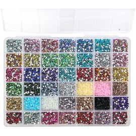 20000 Diamantes de Imitación para Uñas, BetterJonny 3mm Pedrería para Uñas Gemas de Cristal de Fondo Plano Decoración de Uñas de Cristal AB Brillante Diamantes con pinzas y bolígrafo, 42 Colores, C