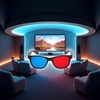 Clockjuan 3 occhiali 3D universali rossi e blu per TV