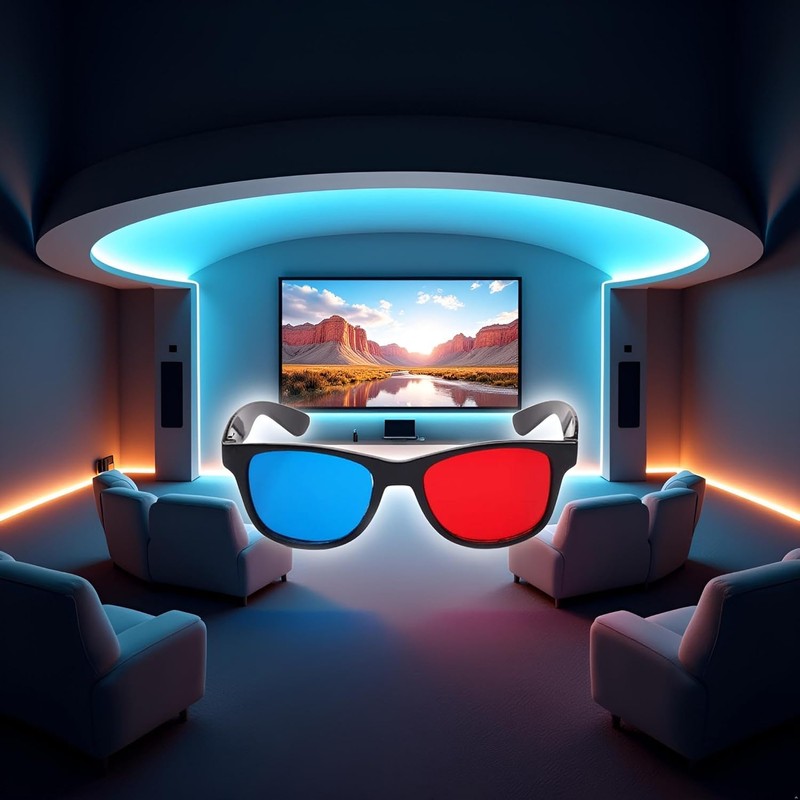 Clockjuan 3 occhiali 3D universali rossi e blu per TV