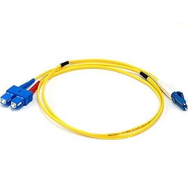 Monoprice 106262 1-Meter LC/SC Single Mode Duplex Fiber Optic Cable, Yellow