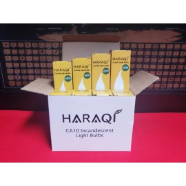 Haraqi 12 Pack 60w E12 C32 Flame Tip Clear Light Bulbs Free Shipping