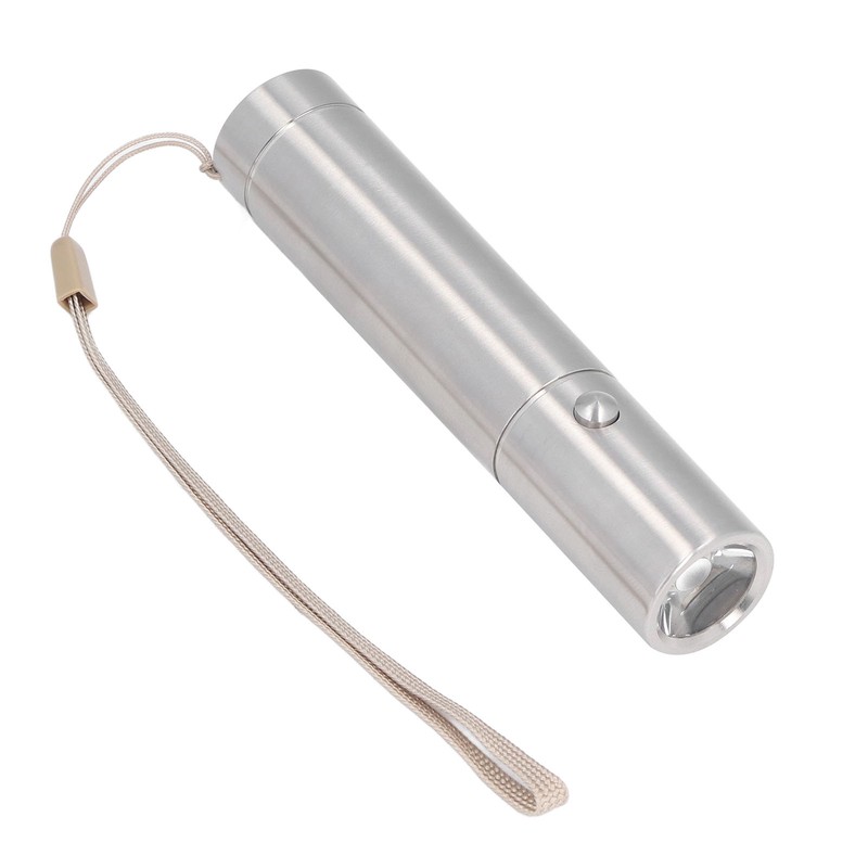 Mini Stainless Steel Flashlight 3 Mode Pocket LED Torch Handheld