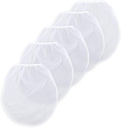 5Pcs Paint Strainer Bags, 1 Gallon Paint & Liquid Filter Bags White Fine Mesh Bucket Strainer with Elastic Top Opening Paint Filtering Bag for Paint Gardening Hydroponics (5, 1 Gallon)