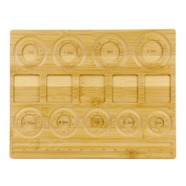 QWORK Natural Bamboo Bead Board for Jewelry Making, Multi-Functional Crafting Tray with Grooves and Slots for Bracelets, Ankles, Key Rings, and Pendants