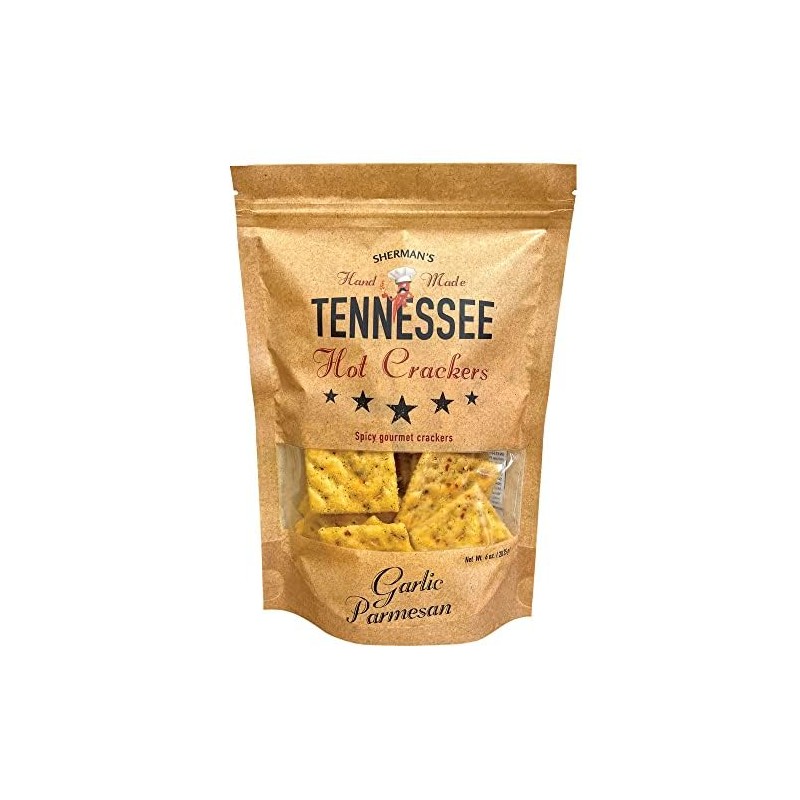 Sherman's Tennessee Hot Crackers, Garlic Parmesan. 4 pack. (6oz each),