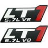 2X Chrome 3D Metal LT1 5.7L V8 Engine Emblem Badge