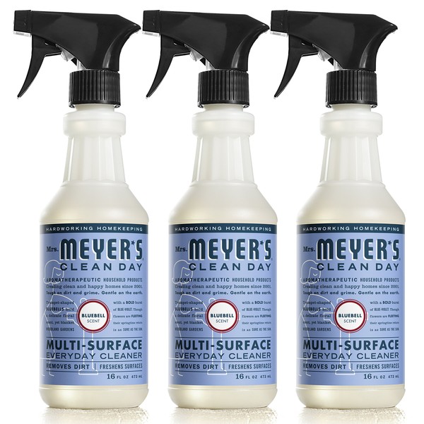 Mrs. Meyer’s Clean Day Multi-Surface Everyday Cleaner, Bluebell Scent, 16 Fl Oz (Pack of 3)