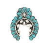 Emulily Western Turquoise Squash blossom Adjustable Cuff Ring
