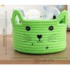 Cat-Shaped Cotton Rope Storage Basket for Pet Toy Organization –