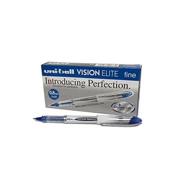 uni-ball Uni-Ball Ub-200 Vision Elite Liquid Ink Rollerball Pen With Medium 0.6Mm Line Width And Ink, Pack Of 12