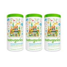 BabyGanics All-Purpose Surface Wipes, Unscented, 75 Count (Pack of 3)