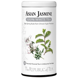 The Republic of Tea – Asian Jasmine 100% White Tea Bags, Steeps 50 Low-Caffeinated Cups