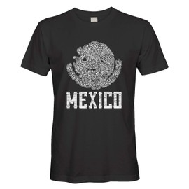 Men's Mexican Eagle Coat of Arms Mexico T-Shirt (Black, X-Large)