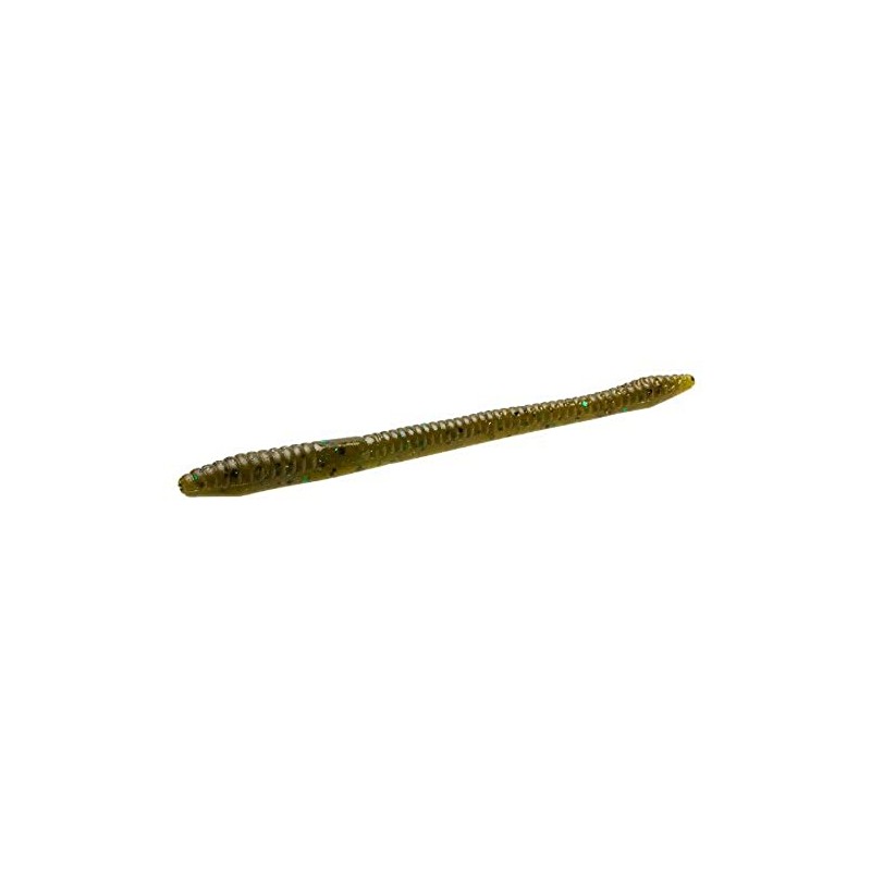 Zoom Bait Finesse Worm Bait-Pack of 20 (Green Pumpkin Green,
