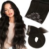 Moresoo Clip in Hair Extensions Real Human Hair Brown Hair